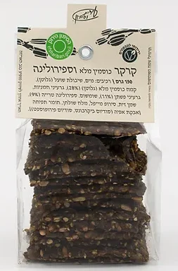 קרקר כוסמין מלא וספירולינה באריזה בינונית