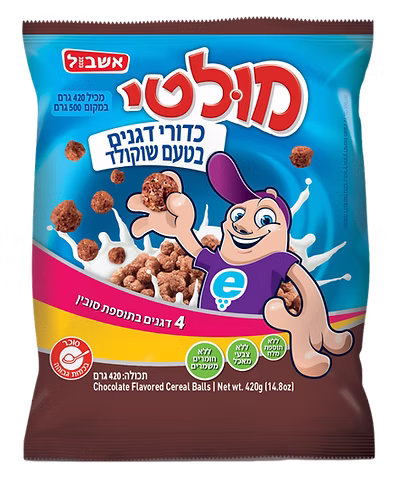 מולטי כדורי דגנים בטעם שוקולד